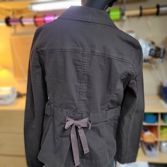 Denver Hayes Vintage textured striped dark brown blazer size M - Picture 3 of 14